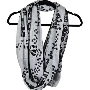 Infinity Scarf Cutout Design Black Gray Silver Sparkle‎ Accessory